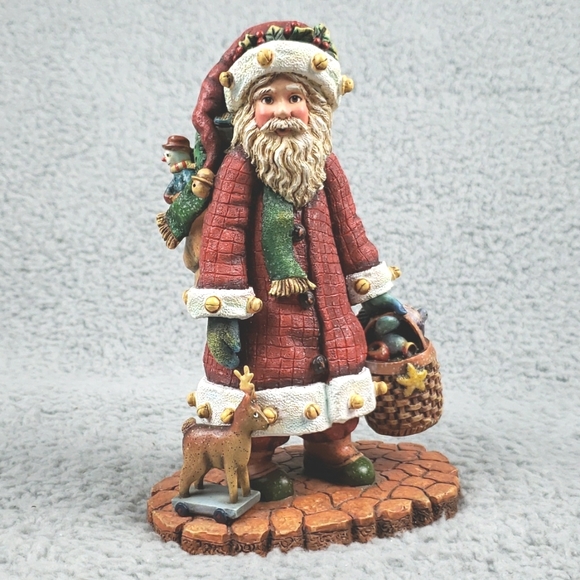 Vintage Old glory collection Santa Basket Of Toys Figurine by Lisa Blowers - Picture 1 of 13